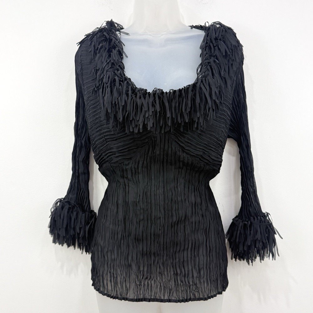 VTG Y2K 90s Kaelyn Max II Top 1X Whimsigoth Fairy Grunge Rave Boa Renaissance